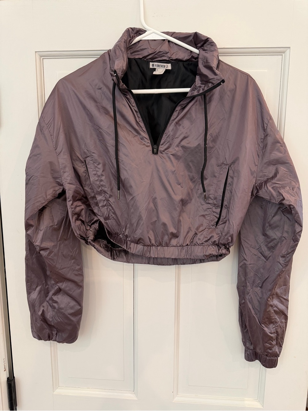 Forever 21 Dusty Mauve Cropped Bomber Windbreaker